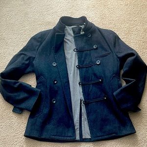 Grayish black pea coat